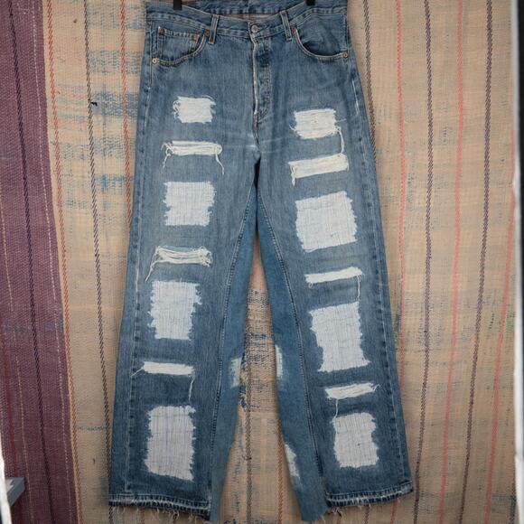 Custom wide leg baggy flared denim size 34 x 34 - Picture 6 of 8